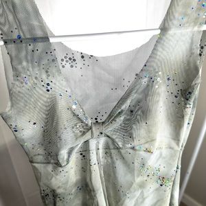 Sheer Sparkle Tie Die Grey Top